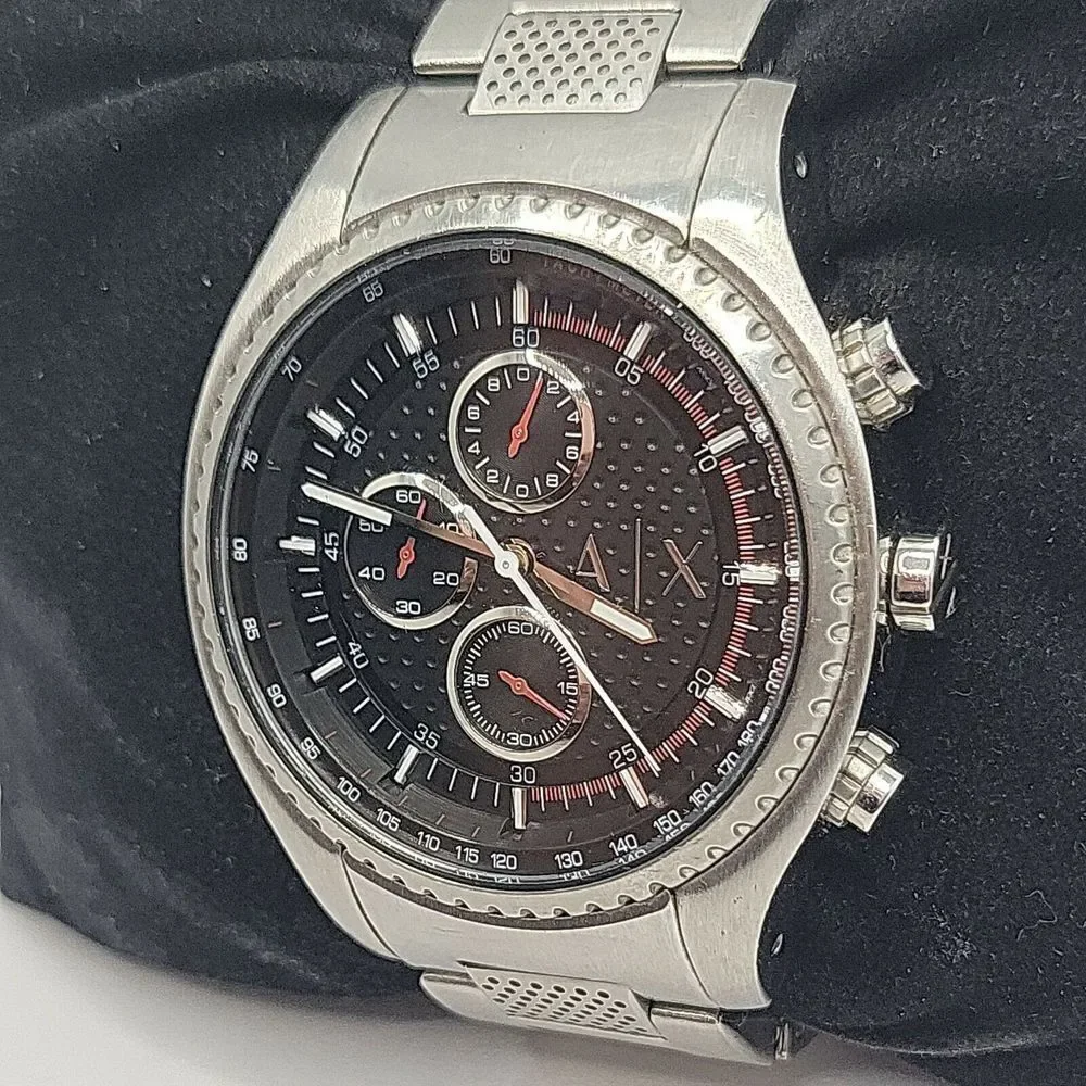 Armani Exchange AX1612 Men Silver Stainless Steel Analog Dial Quartz Watch BC469